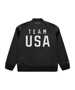 Mitchell & Ness Team USA Coach Snoop Satin Bomber Jacket