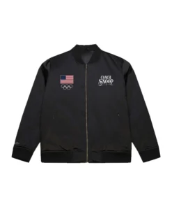 Mitchell & Ness Team USA Coach Snoop Satin Bomber Jacket For Woman