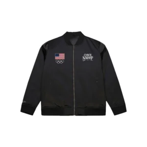Mitchell & Ness Team USA Coach Snoop Satin Bomber Jacket For Woman