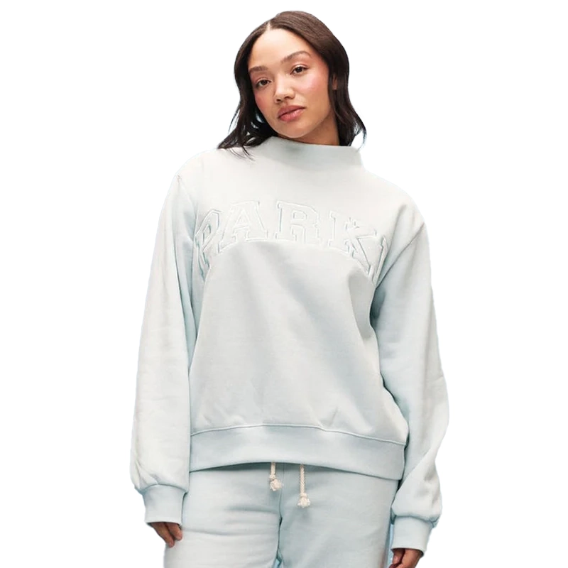 Parke Monochrome Varsity Mockneck Sweatshirt For Man