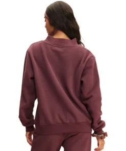 Parke Monochrome Varsity Mockneck Sweatshirt For Purple