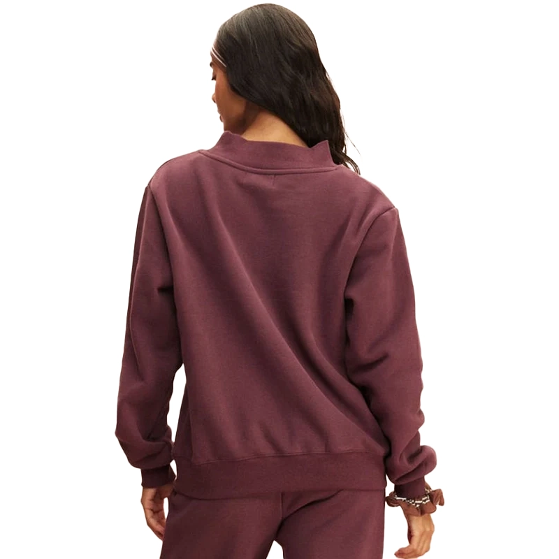 Parke Monochrome Varsity Mockneck Sweatshirt For Purple