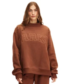 Parke Monochrome Varsity Mockneck Sweatshirt For Woman