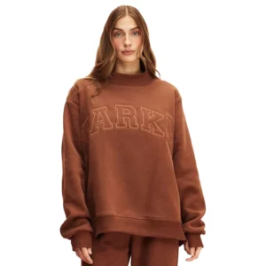 Parke Monochrome Varsity Mockneck Sweatshirt For Woman