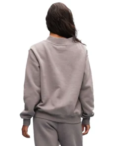 Parke Monochrome Varsity Mockneck Sweatshirt Grey