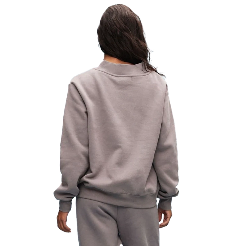 Parke Monochrome Varsity Mockneck Sweatshirt Grey