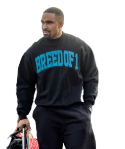 Recreated – Jalen Hurts Breed of 1 Crewneck Sweatshirt – Black & White