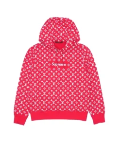 Red Lv Supreme Hoodie