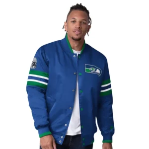 Seattle Seahawks Starter Royal Vintage Logo Scout Varsity Jacket men