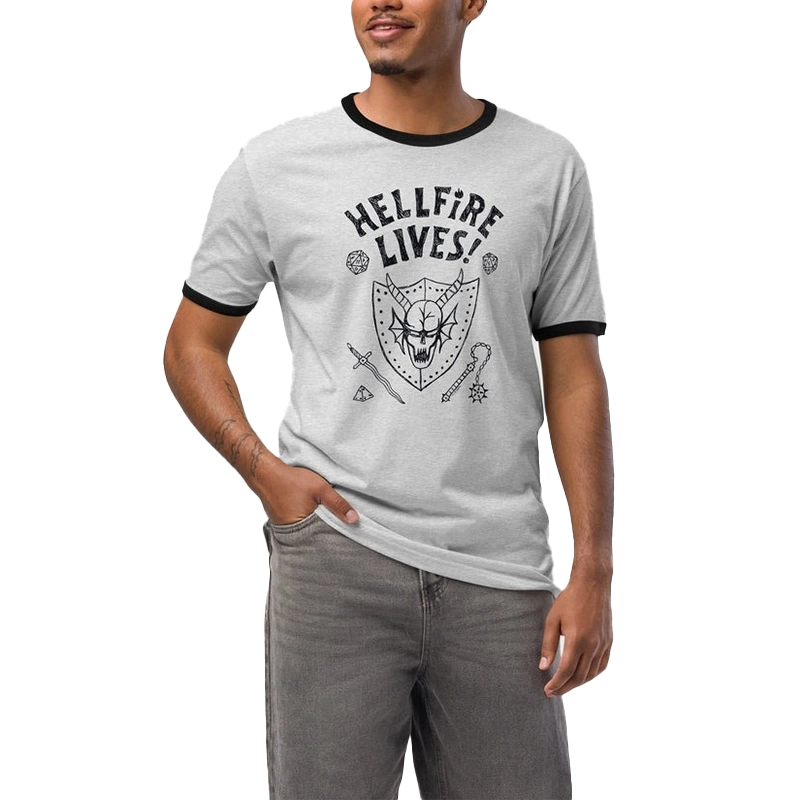 Stranger Things Hellfire Lives Ringer T-Shirt For Woman