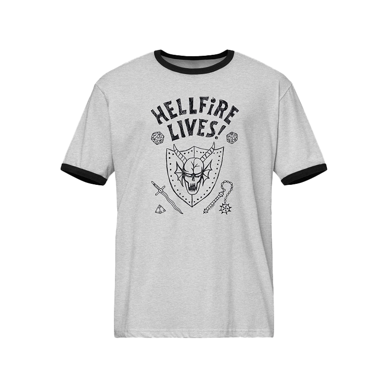 Stranger Things Hellfire Lives Ringer T-Shirt For man