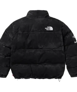 Unisex Supreme The North Face Suede Nuptse Black Jacket