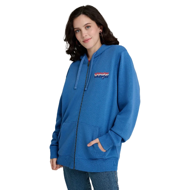Wrangler x Stranger Things TV Series S05 Eleven Blue Zip Up Fleece Hoodie