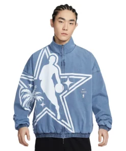2026 NBA All-Star Game Nike Standard Issue On-Court Full-Zip Game Jacket - Light Blue