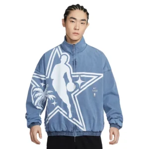 2026 NBA All-Star Game Nike Standard Issue On-Court Full-Zip Game Jacket - Light Blue