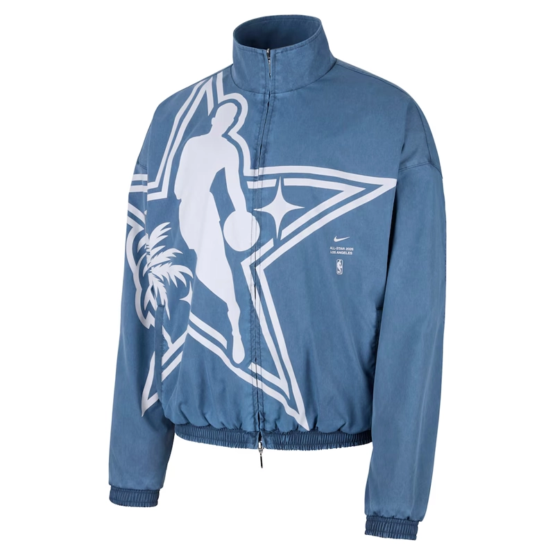 2026 NBA All-Star Game Nike Standard Issue On-Court Full-Zip Game Jacket - Light Blue For Unisex