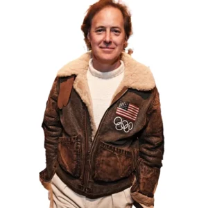 2026 Winter Olympics Polo Ralph Lauren Team USA Brown Leather Flight Jacket For Man