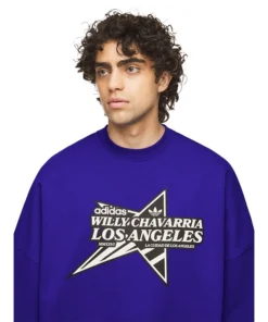 Adidas x Willy Chavarria Star Logo Crewneck Sweatshirt For Unisex