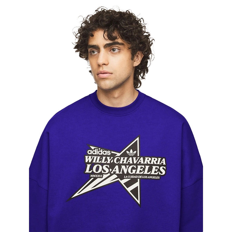 Adidas x Willy Chavarria Star Logo Crewneck Sweatshirt For Unisex