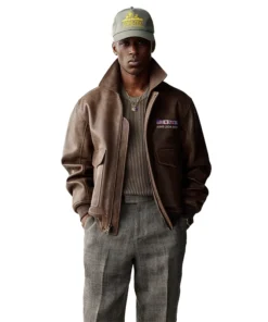 Aime Leon Dore World’s Borough Leather Flight Jacket