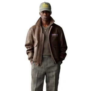 Aime Leon Dore World’s Borough Leather Flight Jacket