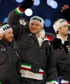 EA7 Emporio Armani Team Italy Milano Cortina 2026 Winter Olympics Opening Ceremony Bomber Jacket – Greys