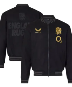 England Rugby x Undefeated x Castore Unisex Bomber Black Jackets