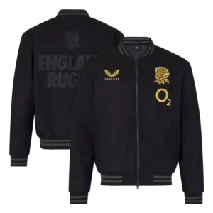 England Rugby x Undefeated x Castore Unisex Bomber Black Jackets