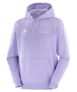 Milano Cortina 2026 Olympics Salomon Logo Graphic Purple Hoodie For Woman