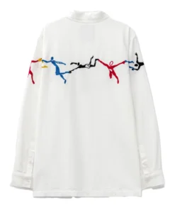 Rupauls Drag Race S18 Jane White Figured Embroidered Shirt