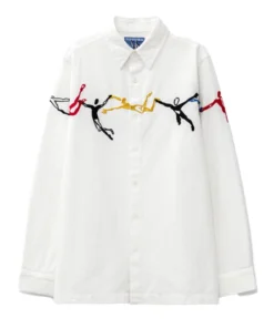 Rupauls Drag Race S18 Jane White Figured Embroidered Shirt
