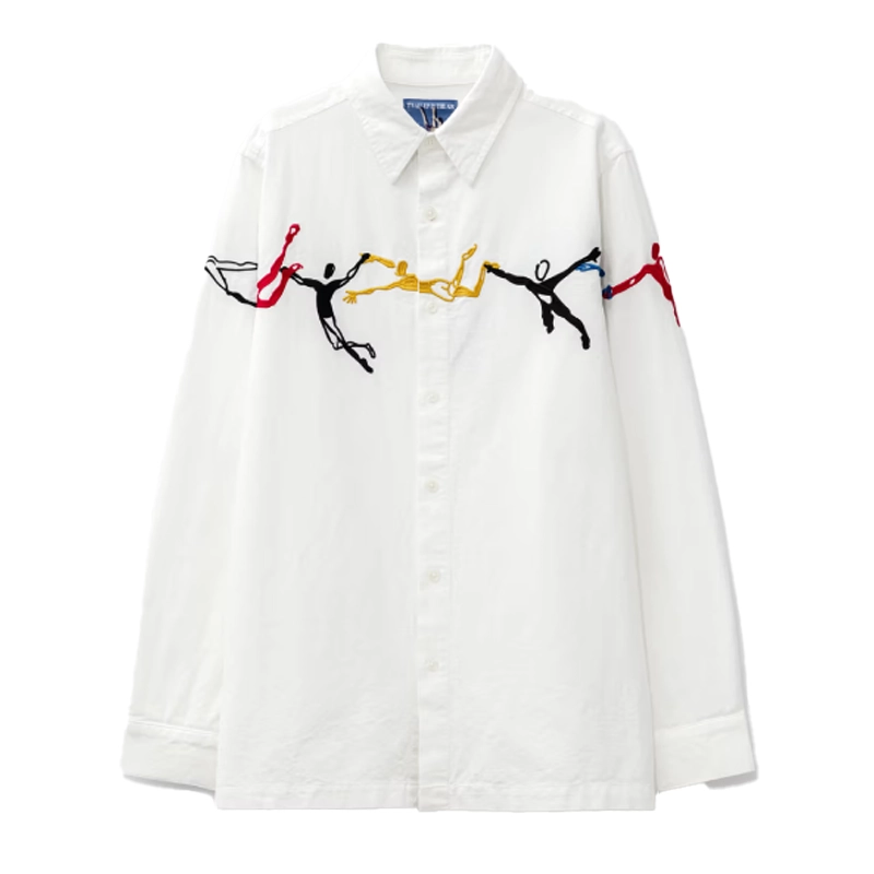 Rupauls Drag Race S18 Jane White Figured Embroidered Shirt