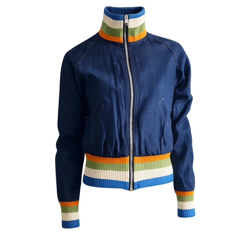 Electric Bloom 2026 Ruby Marino Denim Zip Jacket