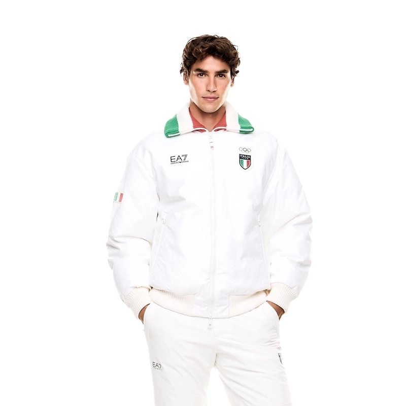 Unisex Milano Cortina 2026 Winter Olympics Team Italy EA7 Emporio Armani Full-Zip Bomber Jacket