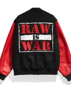 Alternative view of Raw Is War Varsity Jacket