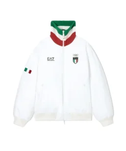 Winter Olympics 2026 Team Italy EA7 Emporio Armani Bomber Jacket For Woman