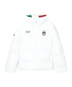 Winter Olympics 2026 Team Italy EA7 Emporio Armani Ski Puffer Jacket For Man