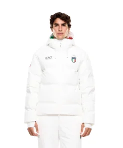 Winter Olympics 2026 Team Italy EA7 Emporio Armani Ski Puffer Jacket For Woman