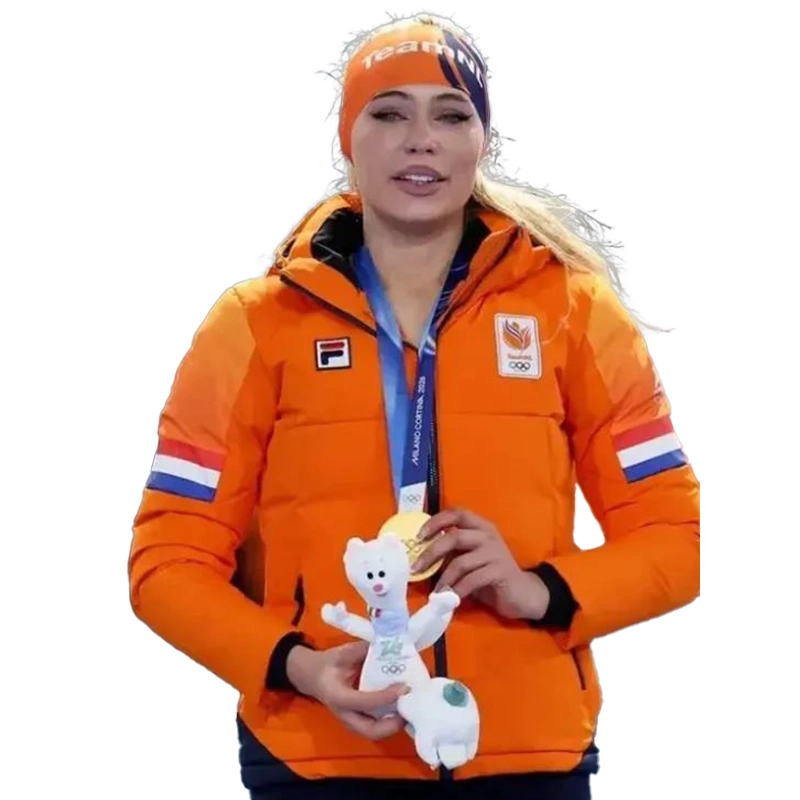 Winter Olympics 2026 Team Netherlands Jutta Leerdam Puffer Jacket