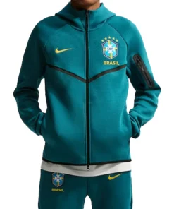 Brazil National Team Nike Tech Fleece Windrunner Green Hoodie