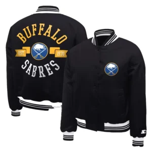 Women’s Buffalo Sabres Round Team Logo Satin Varsity Jacket