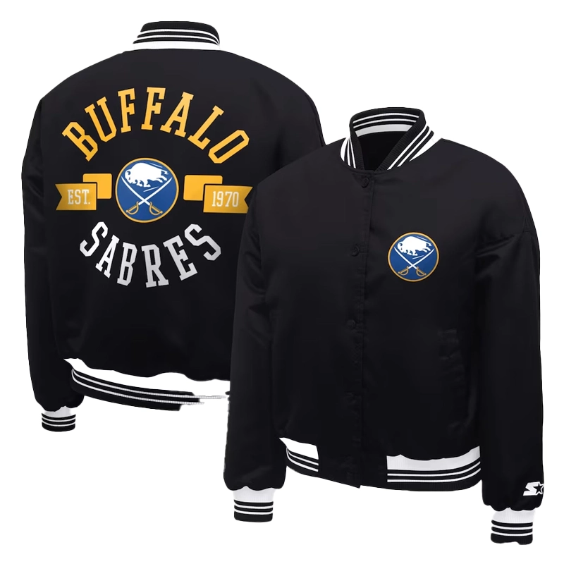 Women’s Buffalo Sabres Round Team Logo Satin Varsity Jacket