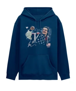Fanatics Jack Hughes Hockey Medal Moment USA Flag Navy Hoodie