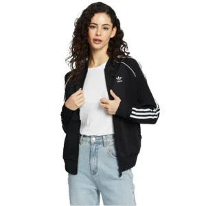 RECREATED - Kendall Jenner Adidas 2026 Three Stripe Black Cropped Bomber Jacket