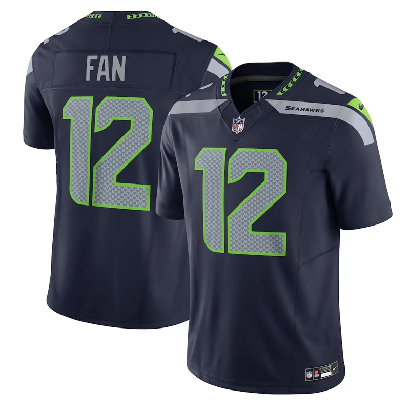 Nike 12s Navy Seattle Seahawks Vapor Jersey