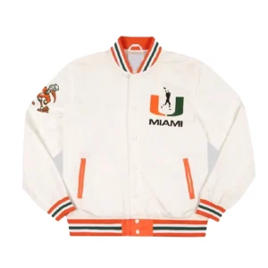 Miami Hurricanes Whiteout Bomber Jacket