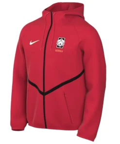 2026 South Korea National Team Red Anthem Hooded Jacket