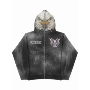 Jim Jones Eagle Head Full Zip-Up Hoodie