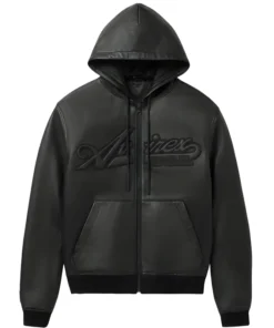 Avirex Script Nappa Leather Hoodie