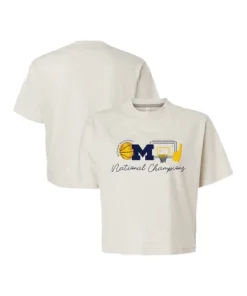 Michigan Wolverines Basketball National Champions Sketch Element Boxy T-Shirt